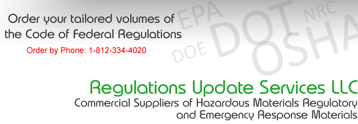 Order your tailored volumes of the Code of Federal Regulations today!